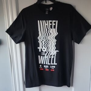 H&M Black Wavy Typography Graphic T-Shirt